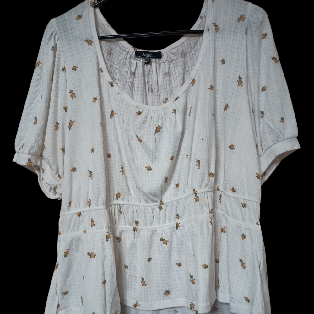 Auden Cream Floral Peplum Blouse